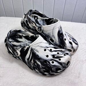 Crocs Classic‎ Clog Marbled “Black White” Men’s 6 women 4